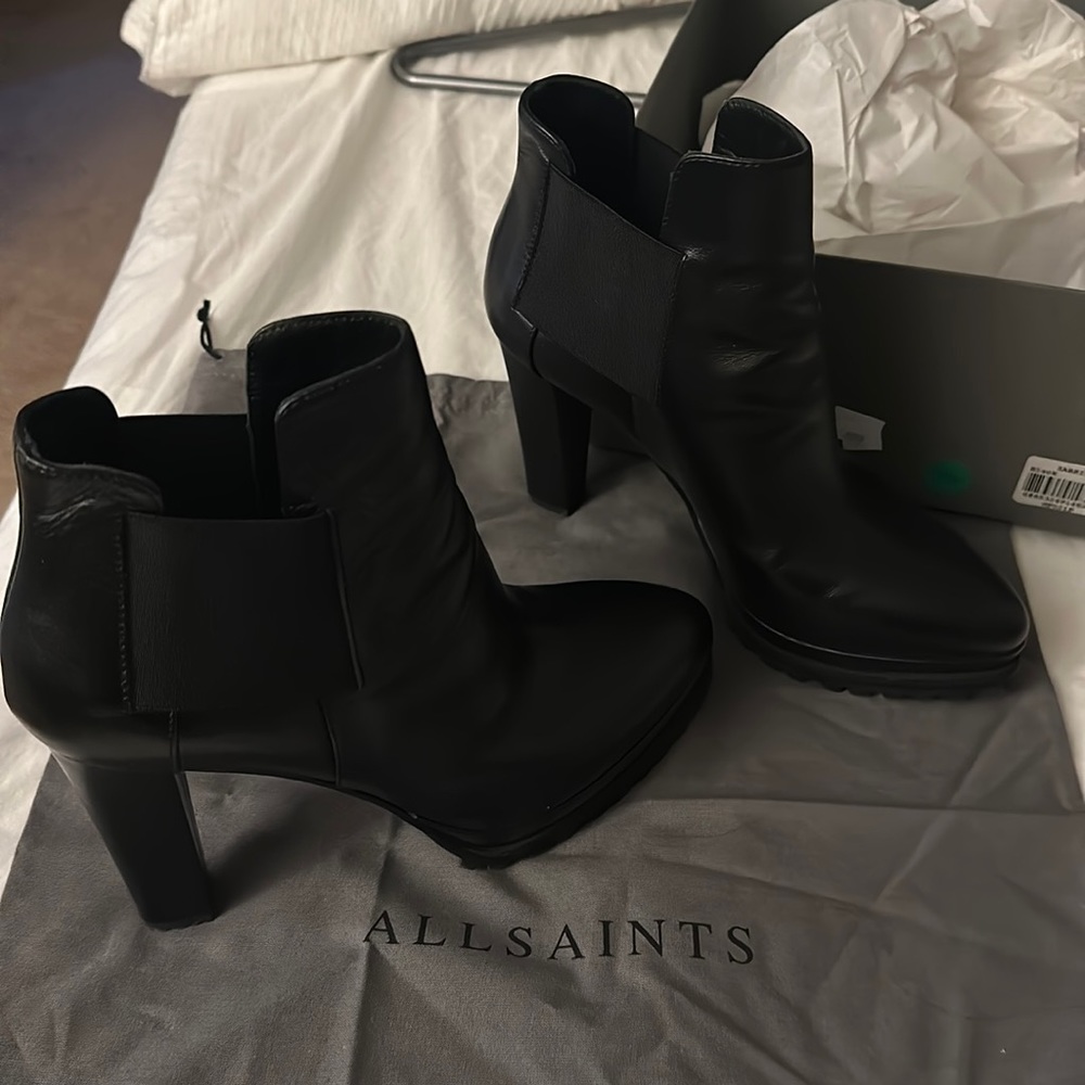 Amazing, sexy black All Saints booties